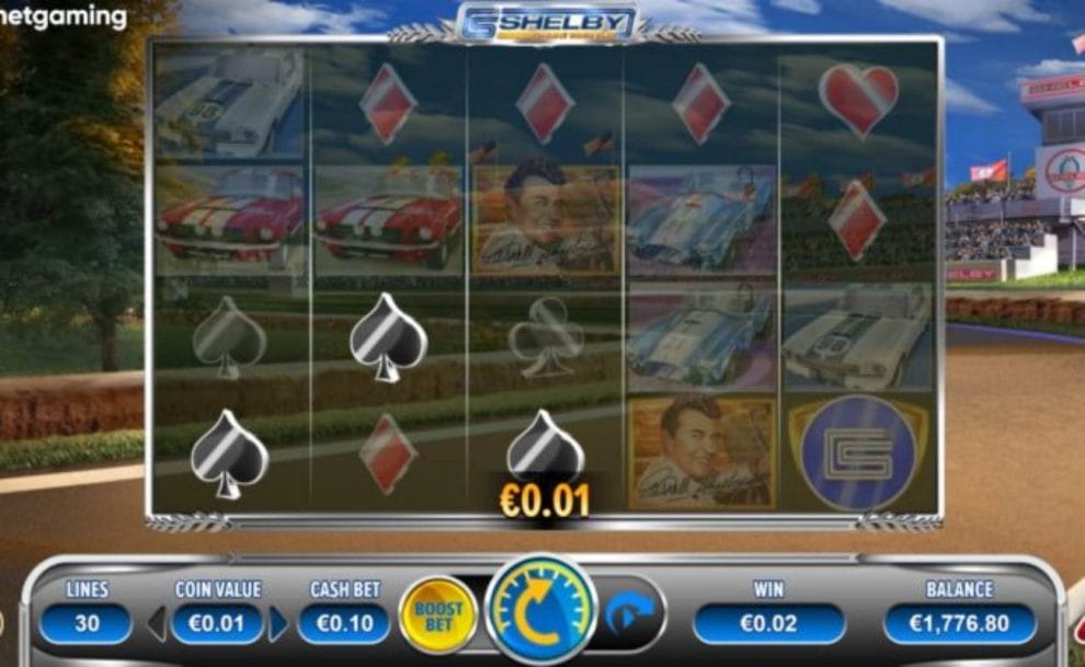 Shelby online slot game screenshot.