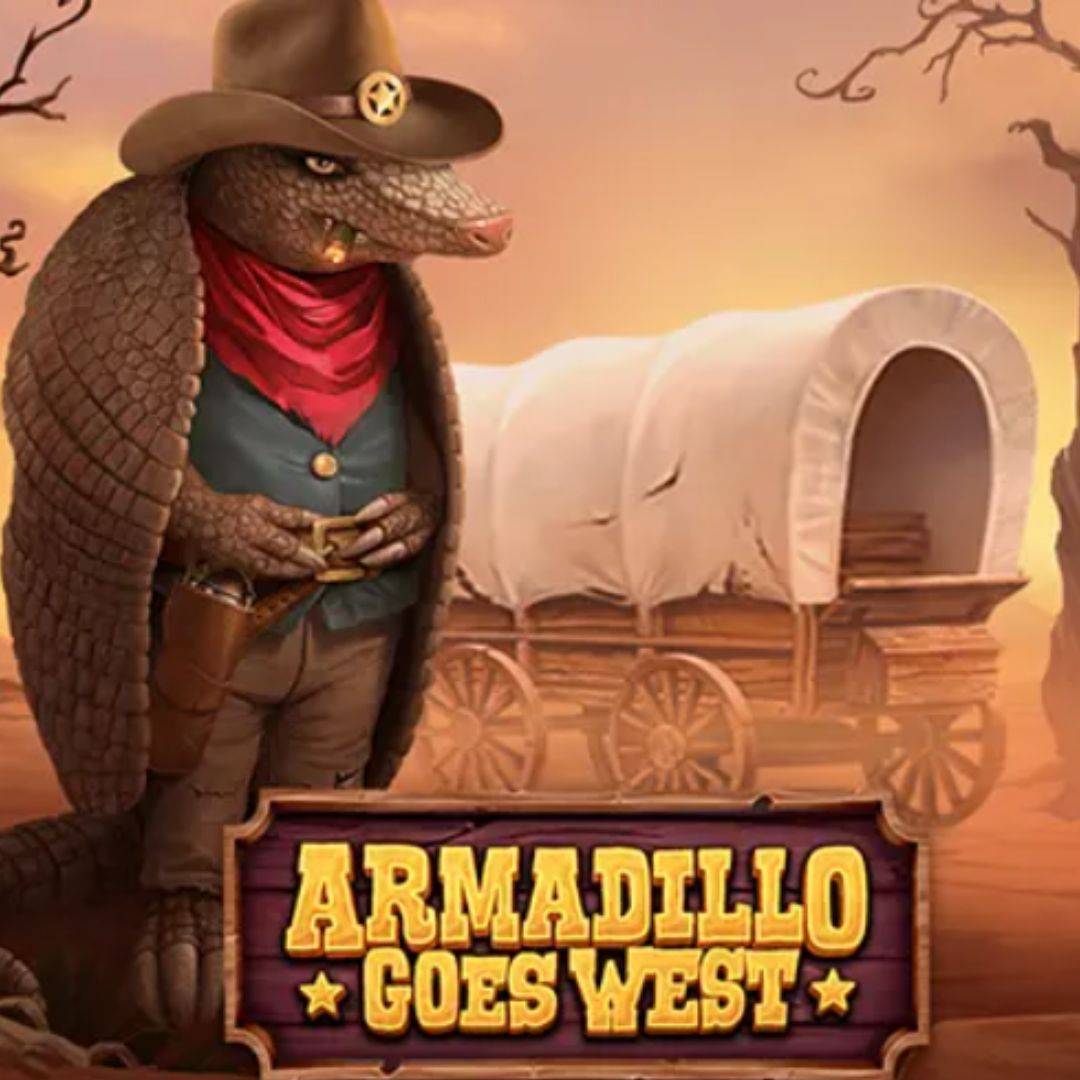 Armadillo Goes West online slot game screenshot.