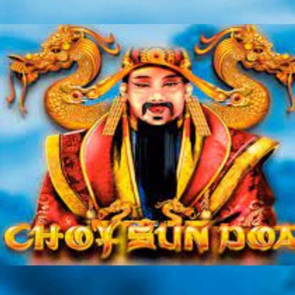 The title screen for Choy Sun Doa, the online slot game by Aristocrat.