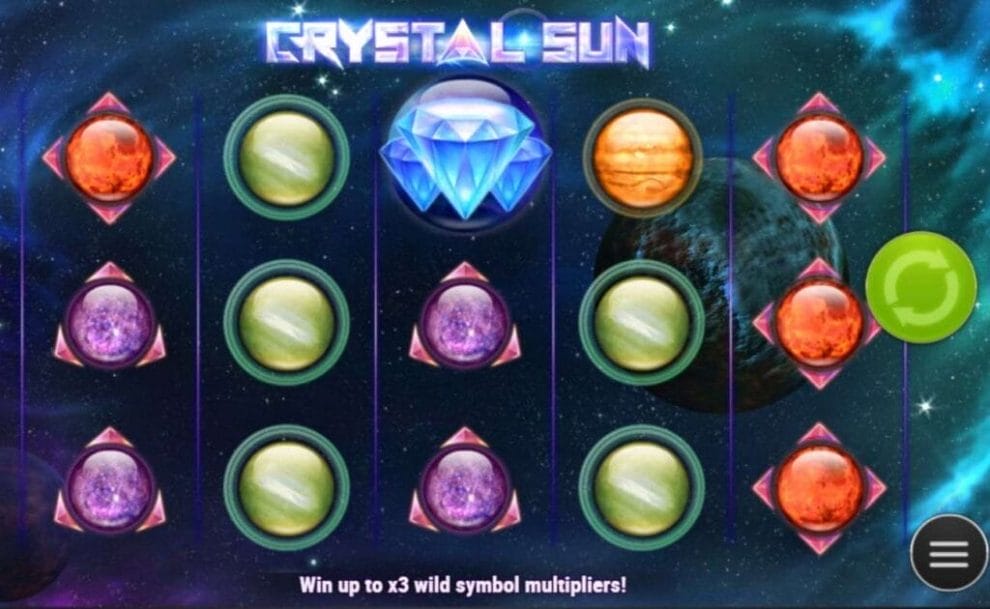 Crystal Sun online slot game screenshot.