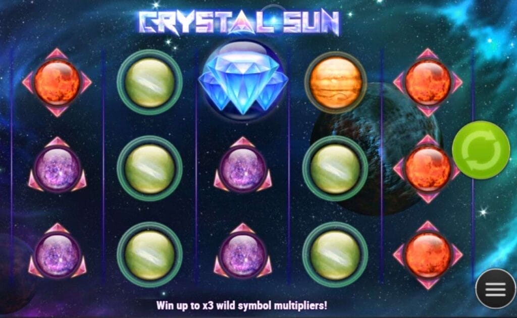 Crystal Sun online slot game screenshot.