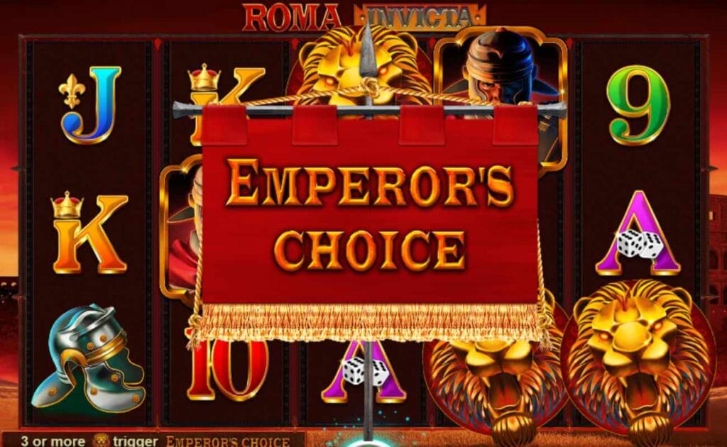 gameplay of the Roma Invicta online slot game by Ainsworth 