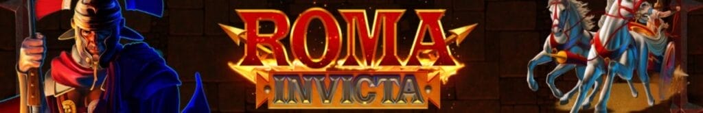 title of the Roma Invicta online slot game by Ainsworth