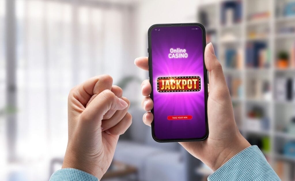 User winning jackpot on online casino app