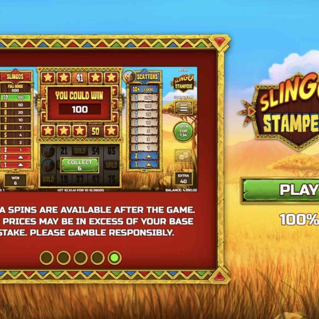 Loading screen to Slingo Stampede by Slingo.