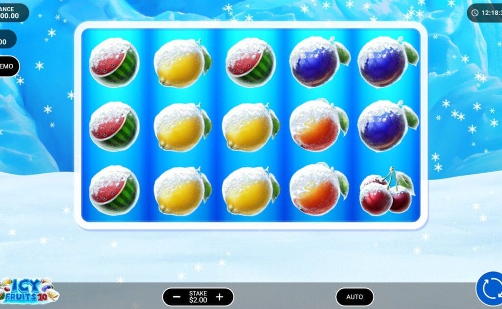 The Icy Fruits 10 title screen.