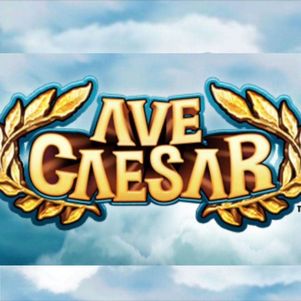 title of the Ave Caesar online slot game by Leander.