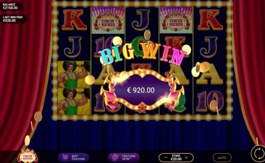 Gameplay in Circus Riches by Spinberry