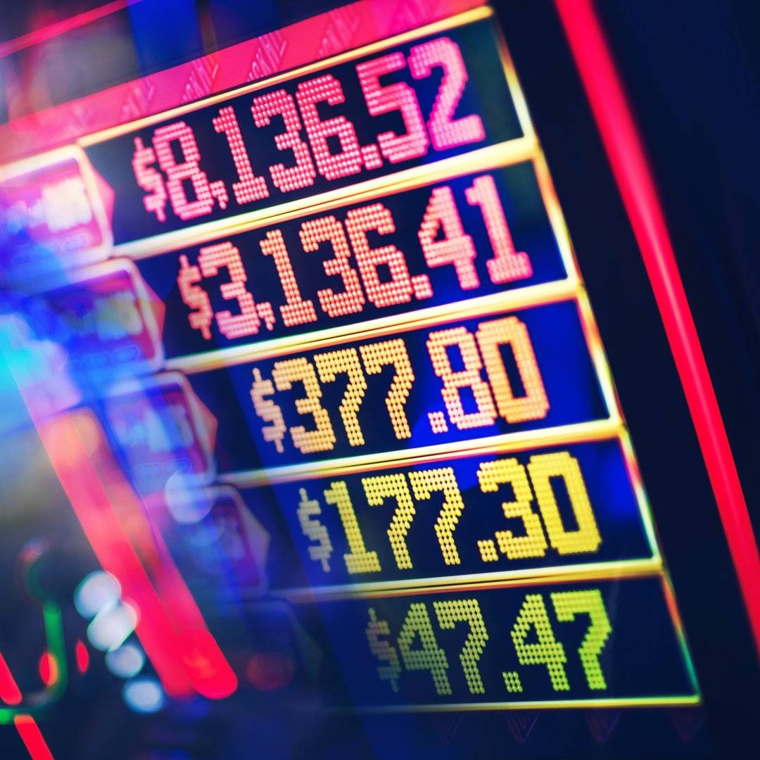 The jackpots on a slot machine.