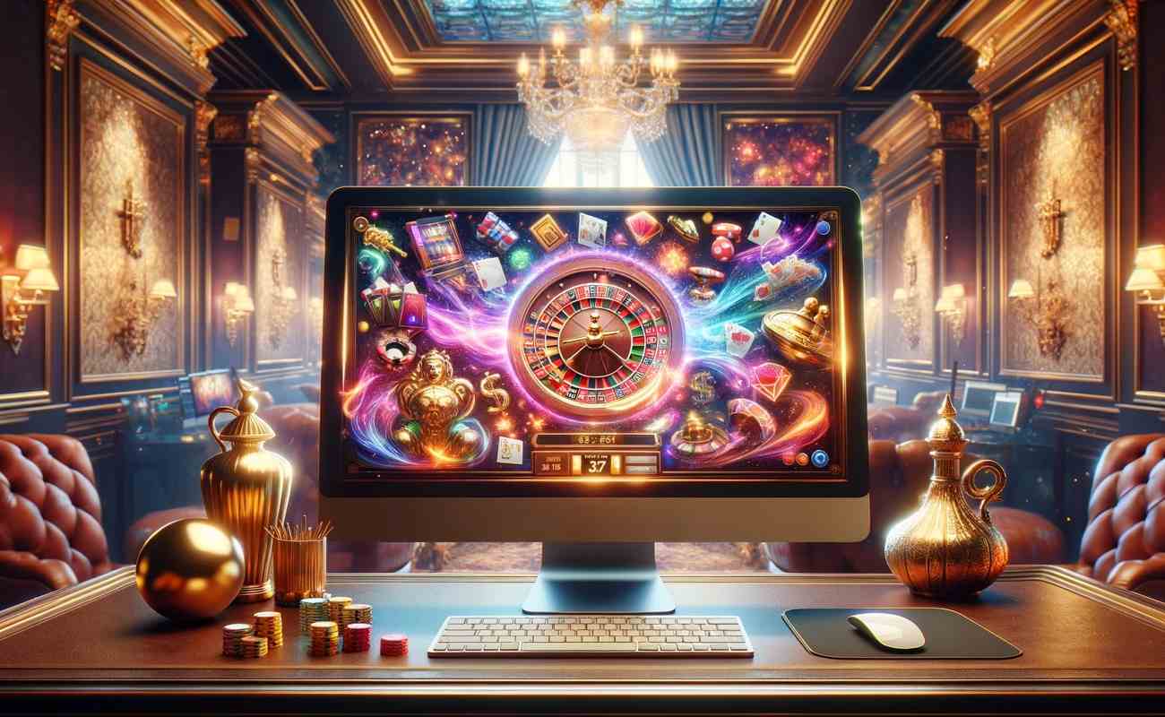Online casino on a computer screen.
