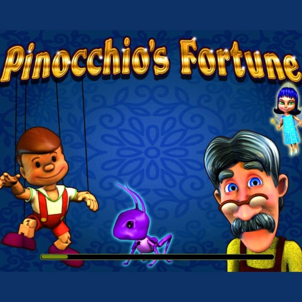 A screenshot of the loading screen for Pinocchio's Fortune by 2by2 Gaming.