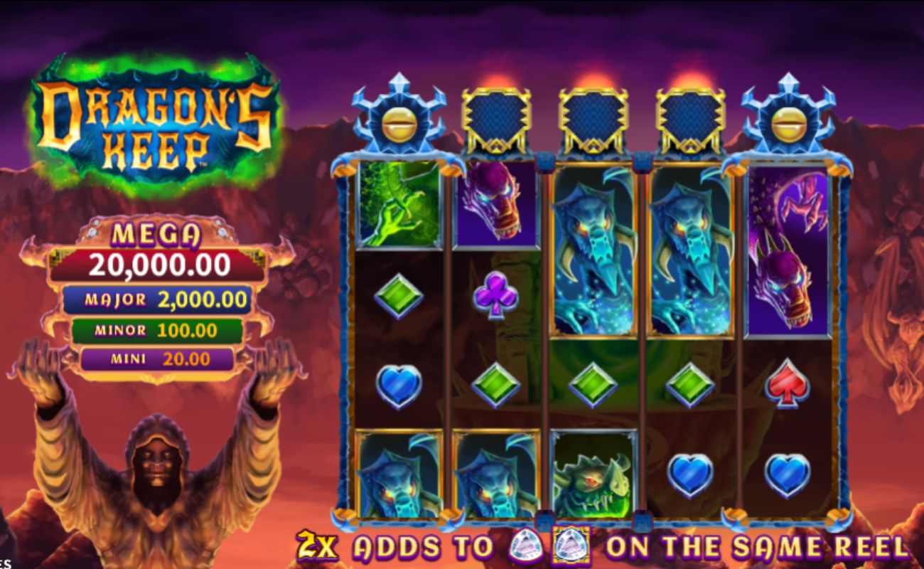 A screenshot of the gamescreen of Dragon’s Keep from Gold Coin Studios.