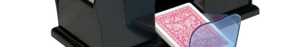A card shuffling machine.