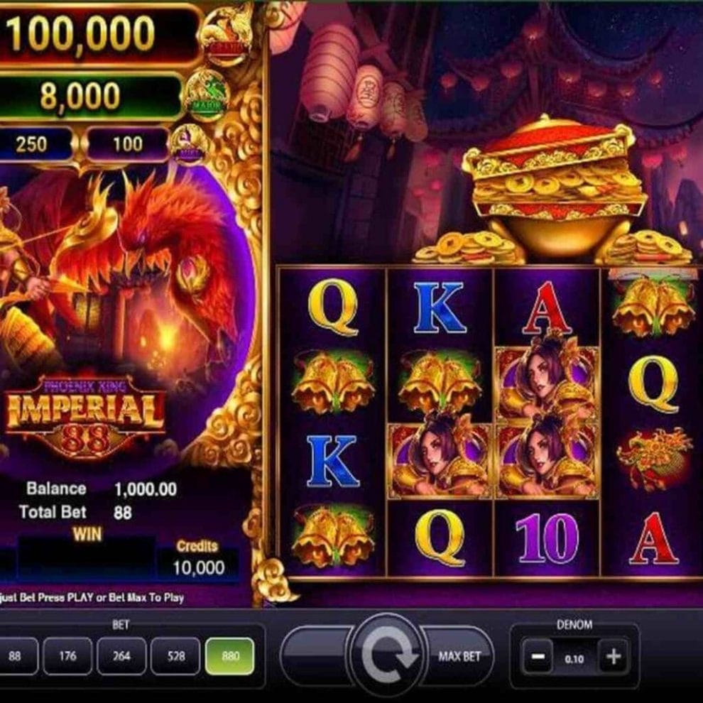 Phoenix Xing Imperial 88 online slot game screenshot.