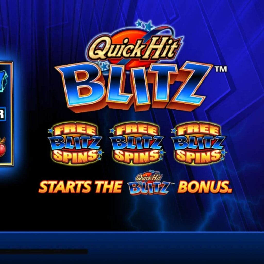 Quick Hit Blitz Blue online slot game screenshot.