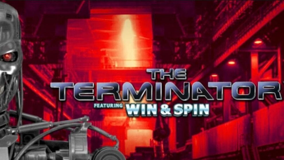 The Terminator Win and Spin online slot loading screen.
