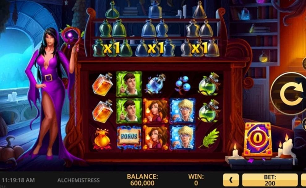 Gameplay in online slot Alechmistress by High5