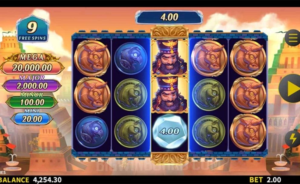 Persian Jewels online slot game screen.