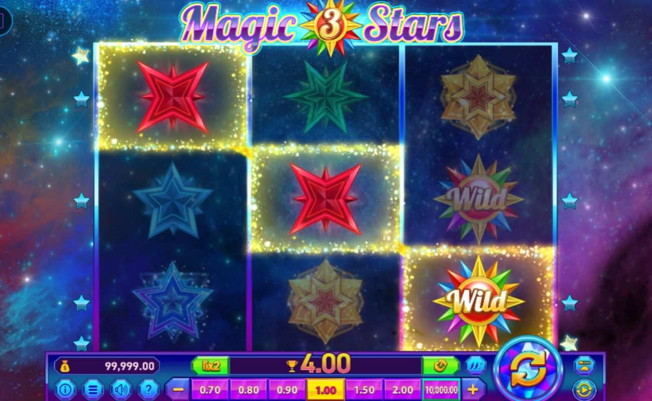 Screenshot of Magic Stars 3 online slot game.