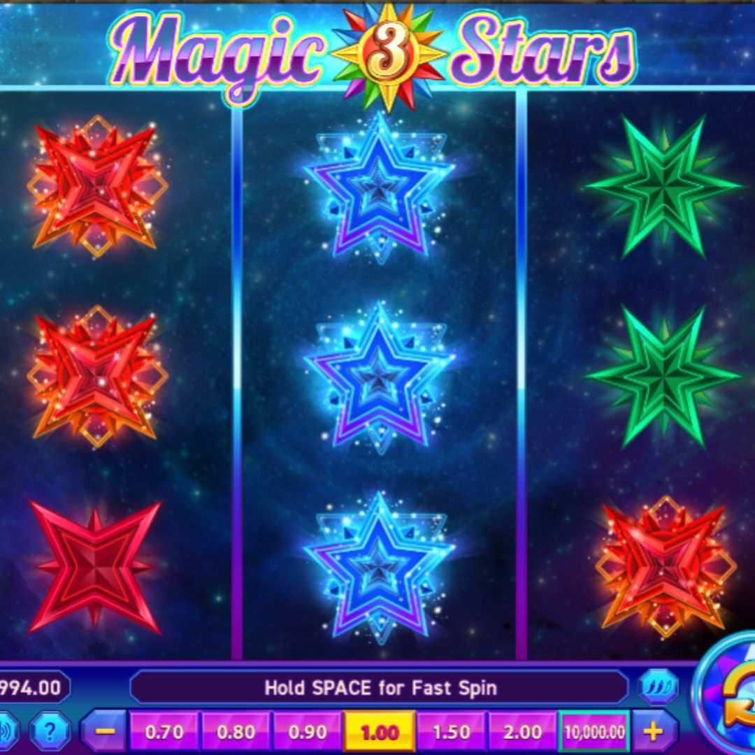 Screenshot of Magic Stars 3 online slot game.