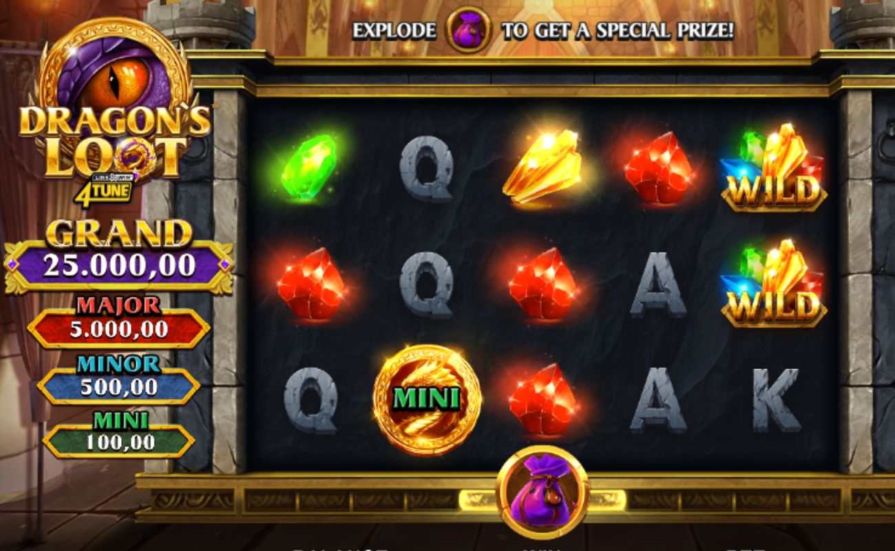gameplay of the Dragon’s Loot Link & Win online slot game by All For One Studios