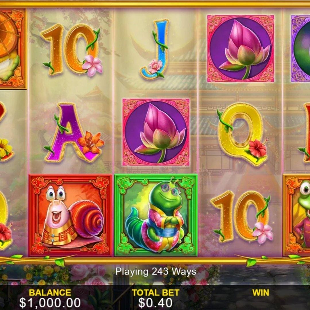 A screenshot of the Bloomin’ Bunnies reels with cute animal and other game symbols.