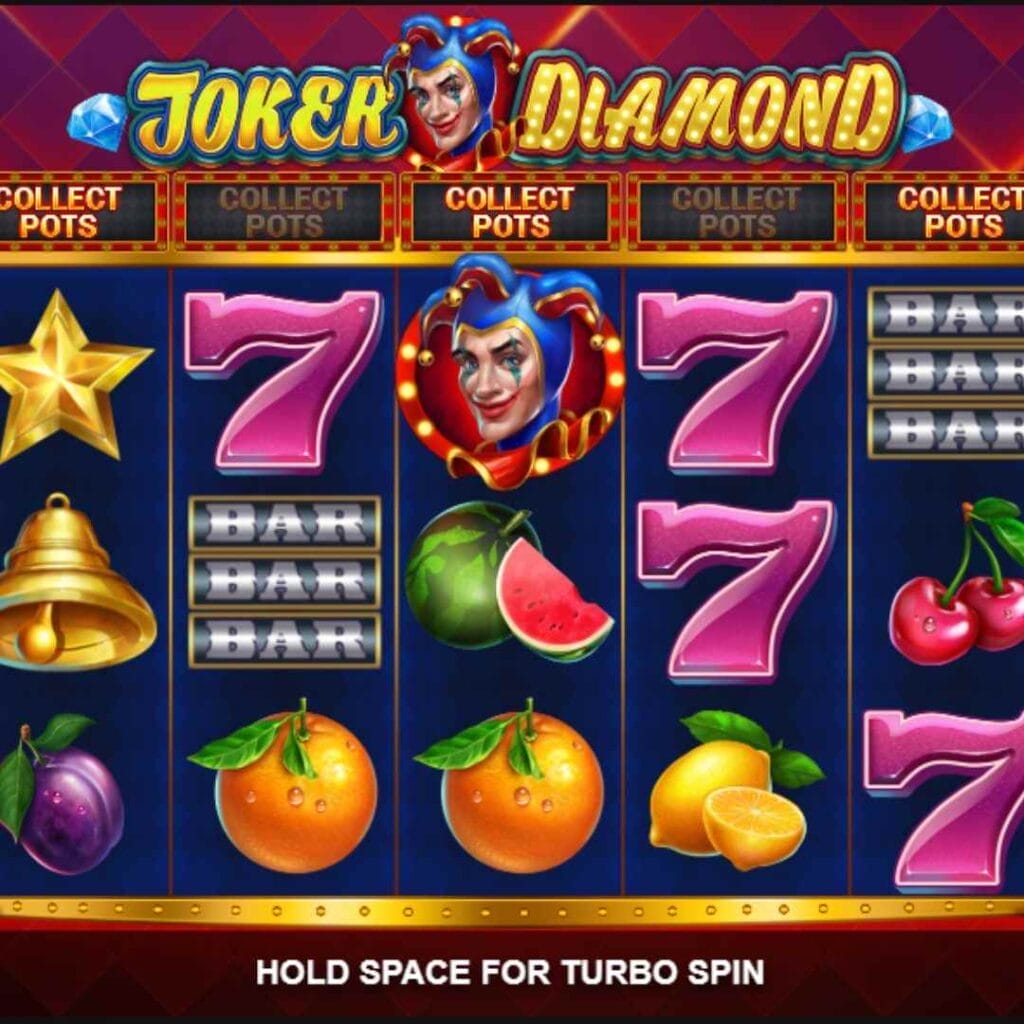 Screenshot of the Joker Diamond online slot game.