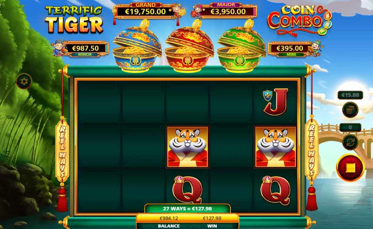 Gameplay in Terrific Tiger: Coin Combo