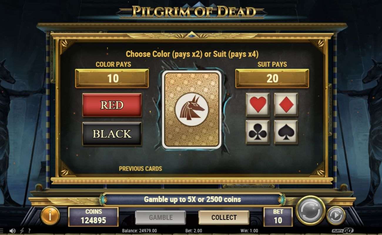 Gamble feature triggered on Pilgrim of Dead by Play’N Go.