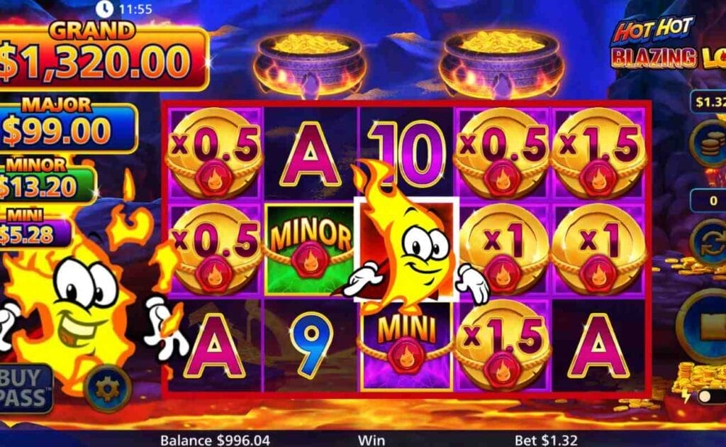 A screenshot of a mini jackpot win on Hot Hot Blaxing Lock.