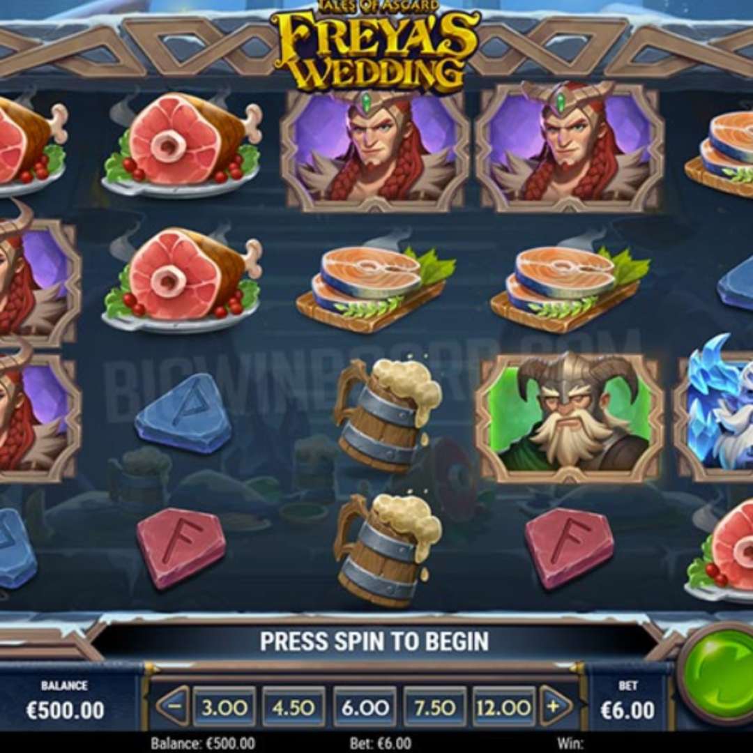 Tales of Asgard: Freya’s Wedding casino game with Viking-themed symbols.