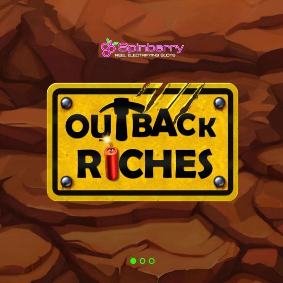 The Outback Riches title screen.