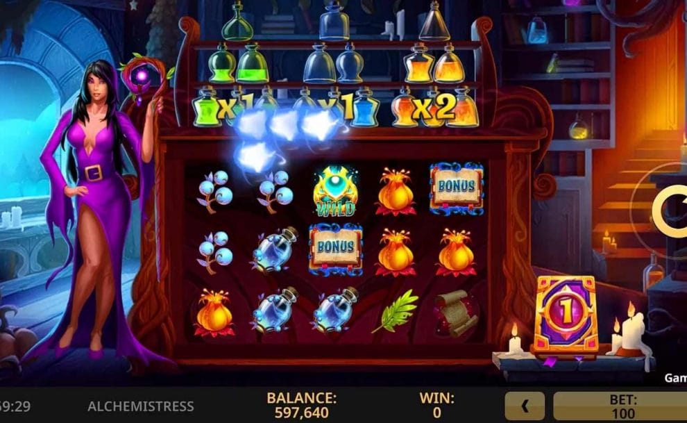 Gameplay in online slot Alchemistress by High 5 Games