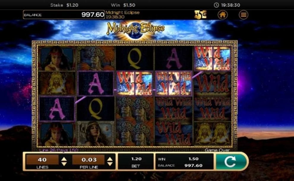Gameplay in online slot Midnight Eclipse by High 5 Games