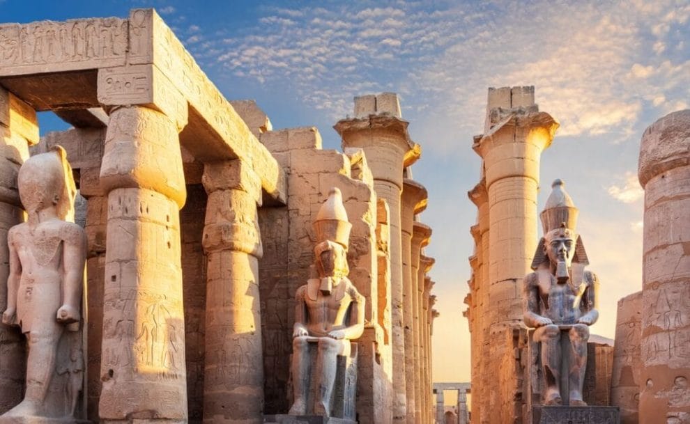 The Luxor Temple courtyard in Egypt.