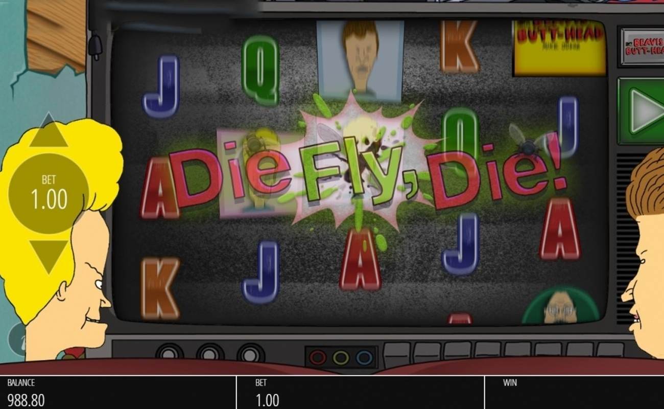 Gameplay in online slot Beavis and Butt-Head by Blueprint Gaming