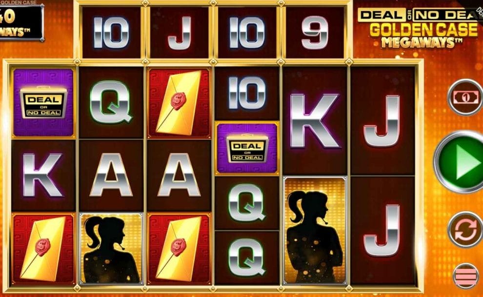 Gameplay in online slot Deal or No Deal Golden Case Megaways by White Hat