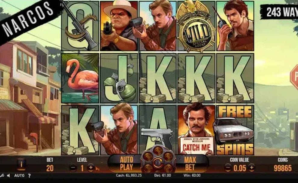 Gameplay in online slot Narcos by NetEnt