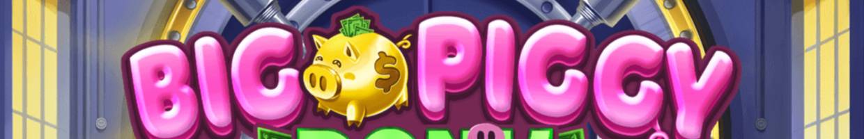 A screenshot of the Big Piggy Bank loading screen. Part of the Big Piggy Bank title is visible against the background of an entrance to a bank vault.