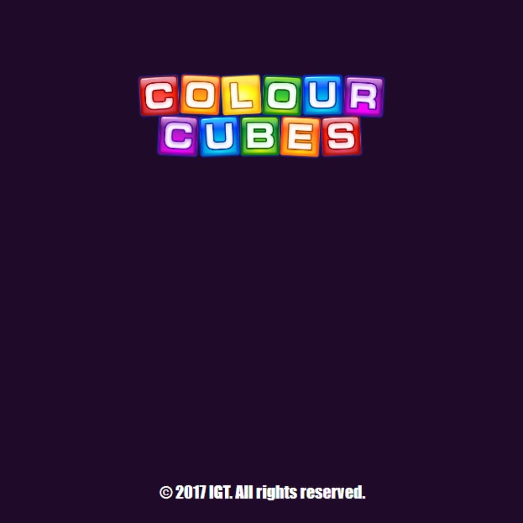 Color Cubes online casino game logo in yellow, orange, green, blue, red, and purple cubes with a white font. The logo is against a dark background.