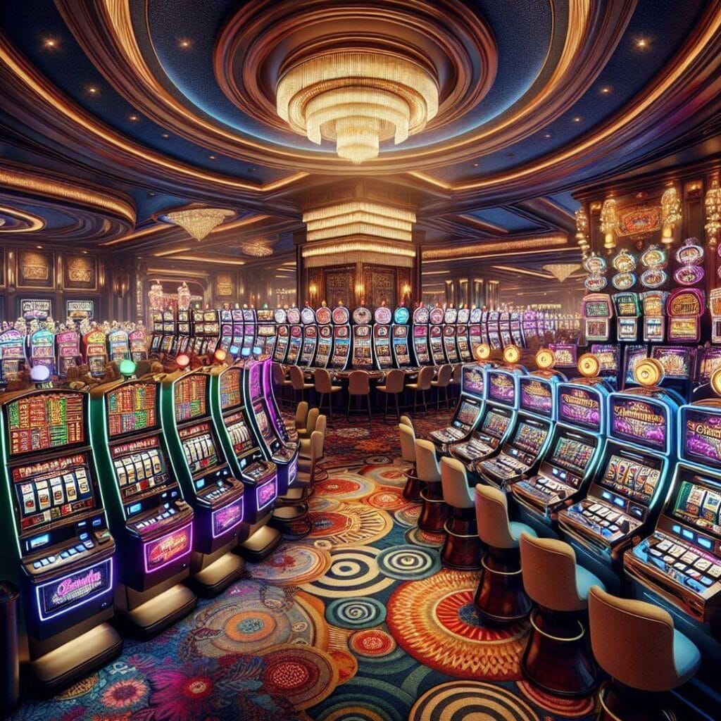 A casino filled with hundreds of slot machines.