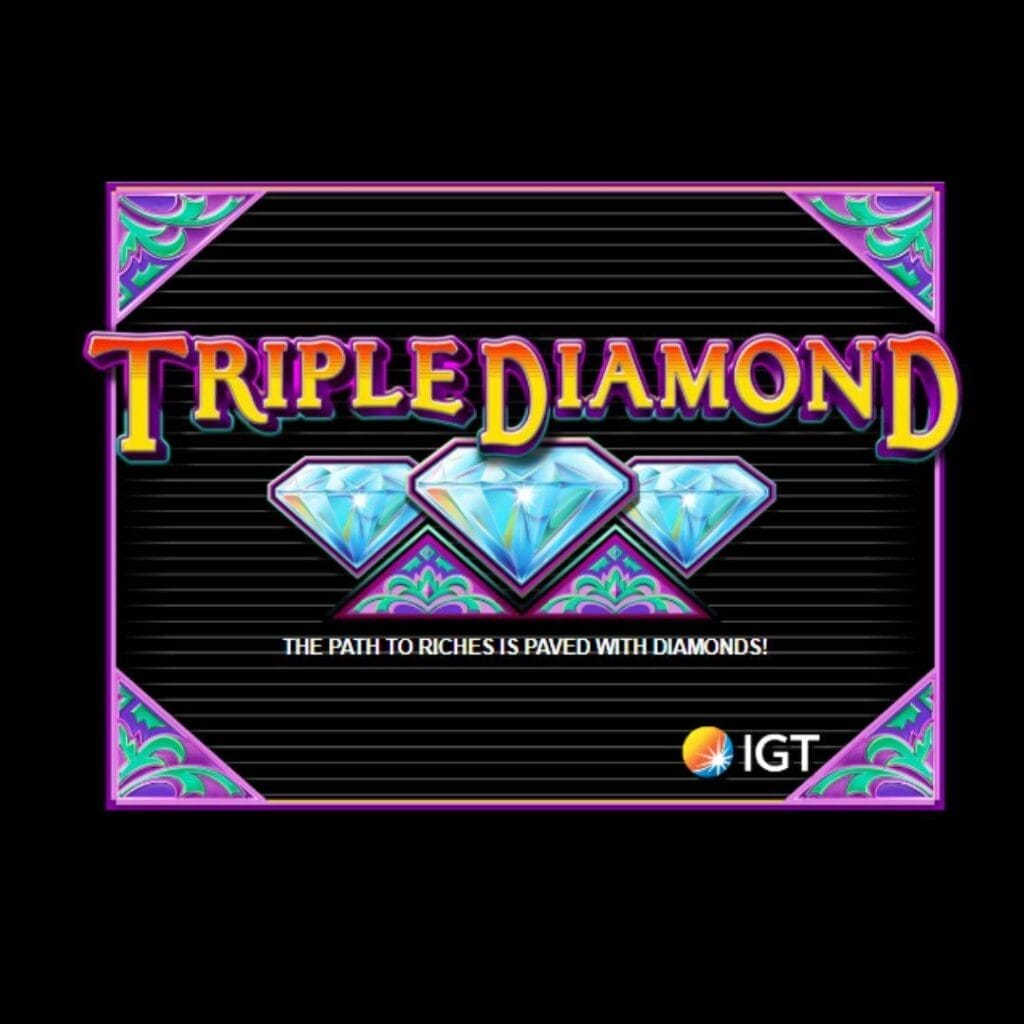 Triple Diamond online slot game loading screen, featuring the game logo.