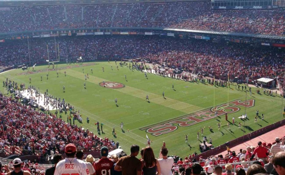 San Francisco 49ers during a game in a packed out stadium
