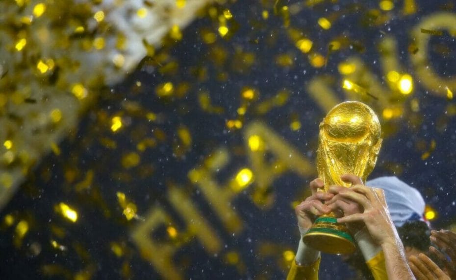 The FIFA World Cup Trophy during the 2018 FIFA World Cup Final between July 2018