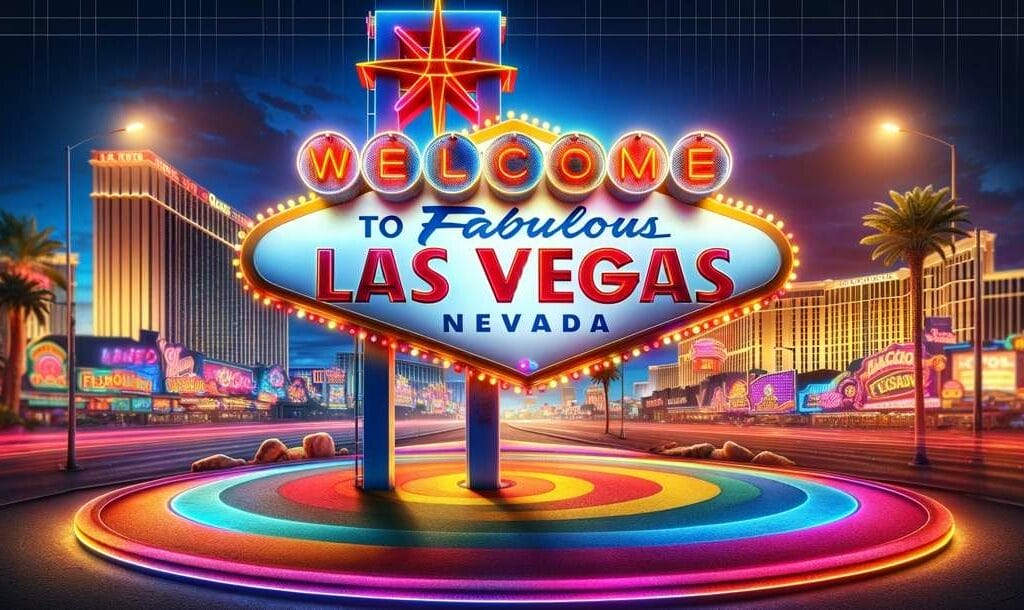 A colourful neon sign reading "Welcome to fabulous Las Vegas, Nevada