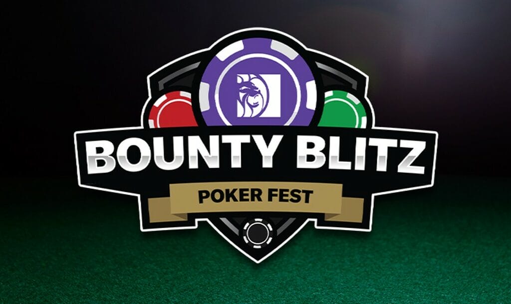 Bounty Blitz Poker Fest logo on a black and green backgound.