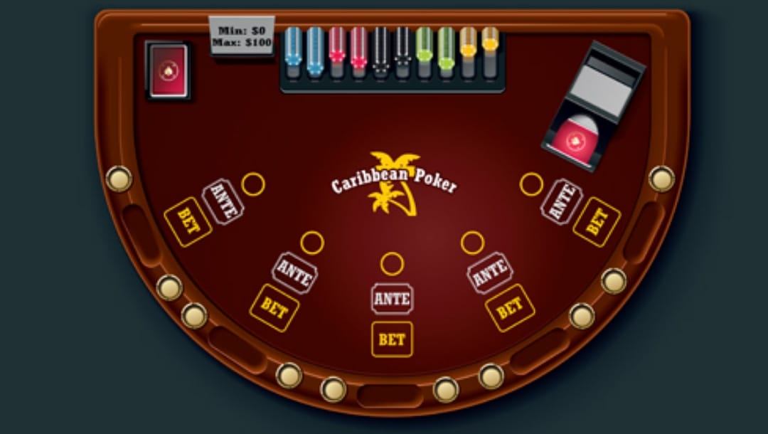 An example of a semicircle-shaped online poker table.
