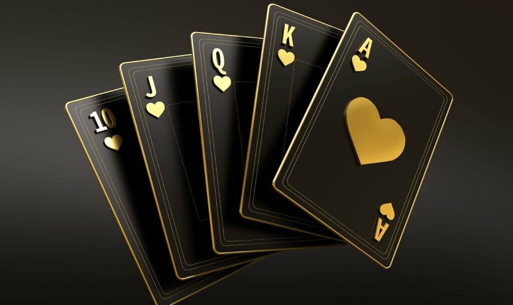 Black and gold playing cards.