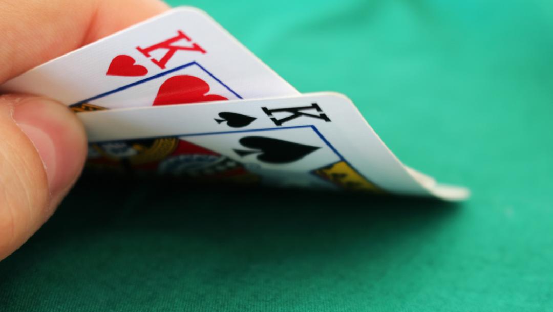 A pocket kings hand in poker.