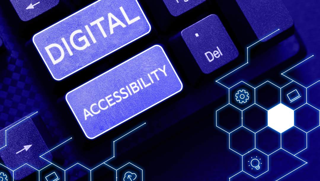 Accessibility button on a digital display.